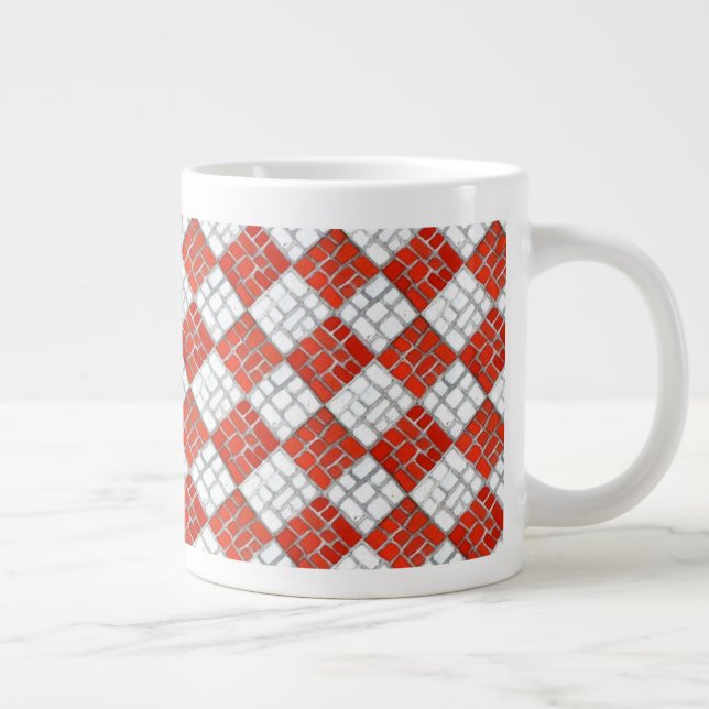 Grande Tasse ROUGE CHECK MOSAIC Big White Mug (Droite)
