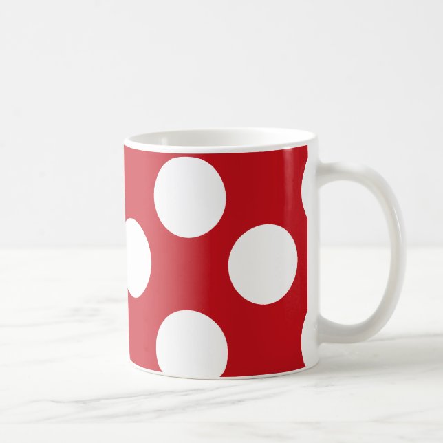 Grande tasse rouge et blanche de point de polka (Droite)