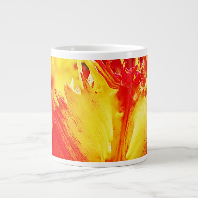 Grande Tasse Rouges Et Jaunes Grosse Tulipe À Courbe (Devant)