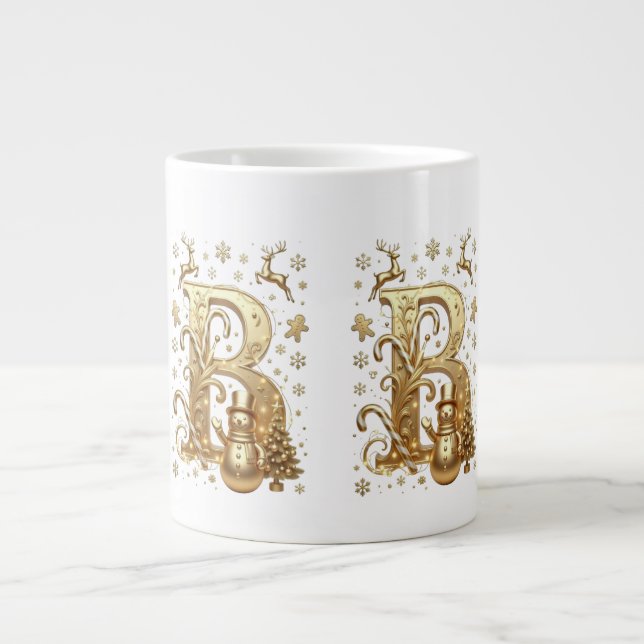 Grande Tasse Royal Gold B Luxury Snowman Jumbo Mug (Devant)