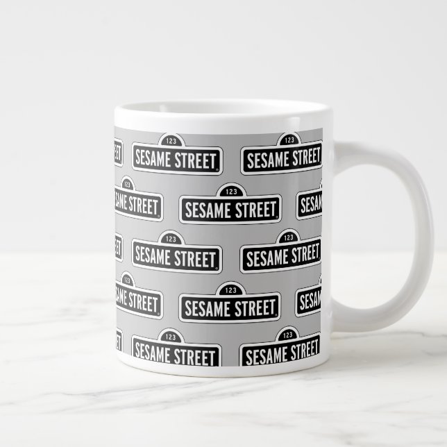 Grande Tasse Rue Sésame | Logo B&W (Droite)