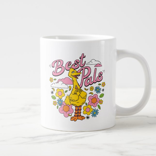 Grande Tasse Rue Sésame | Meilleurs potes d'oiseaux jaunes (Droite)