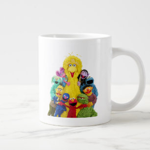 Grande Tasse Rue Sésame Portrait amusant de Pals colorés