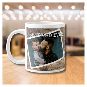 Grande Tasse Rustique 2 photo meilleur papa jamais