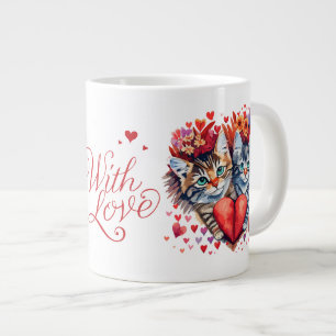 Grande Tasse Saint Valentin Chat Mug