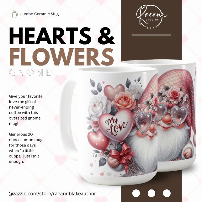 Grande Tasse Saint Valentin Gnome Jumbo Mug (Créateur téléchargé)