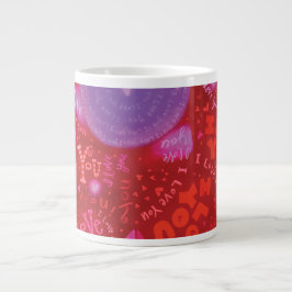 Grande Tasse Saint Valentin Rouge rose Je t'aime Typographie