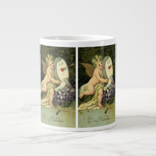 Grande Tasse Saint-Valentin victorien, oiseaux de l'amour d'ang