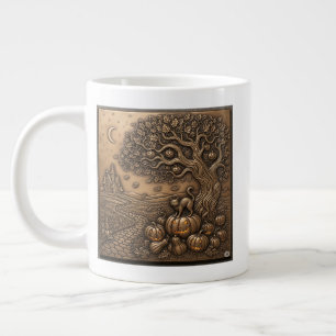Grande Tasse Saison d'automne Halloween Scène en bronze