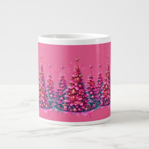 Grande Tasse Sapin de Noël Rose Tendance Esthétique Prépa Fémin