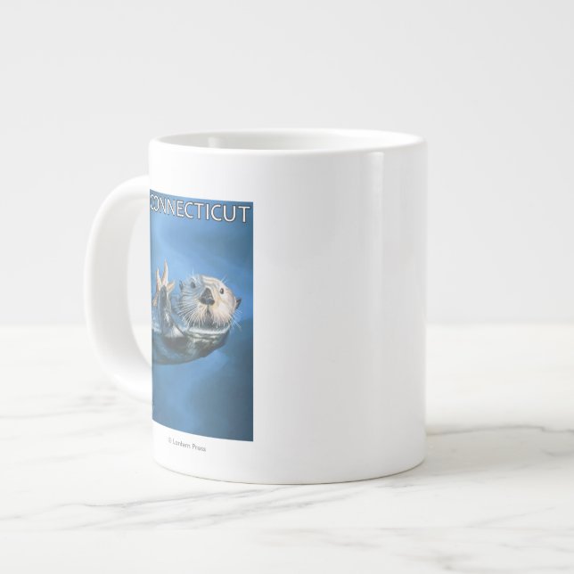Grande Tasse Scène de loutre de ConnecticutSea (Devant gauche)