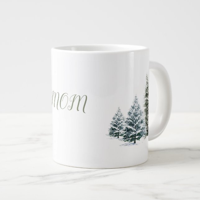 Grande Tasse Scène d'hiver personnalisée os Chine Mug (Devant droit)