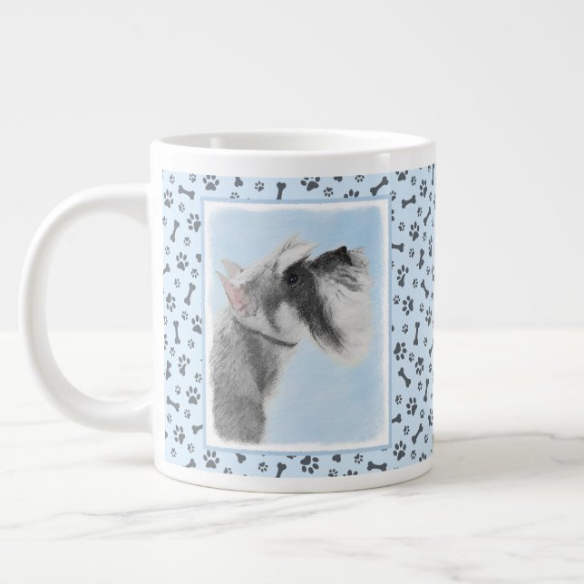 Grande Tasse Schnauzer (Giant, Standard) Peinture - Chien Art (Gauche)