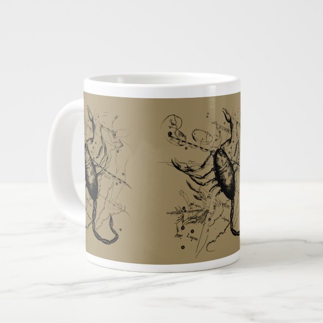 Grande Tasse Scorpio Constellation Hevelius 1690 Engraving (Devant gauche)