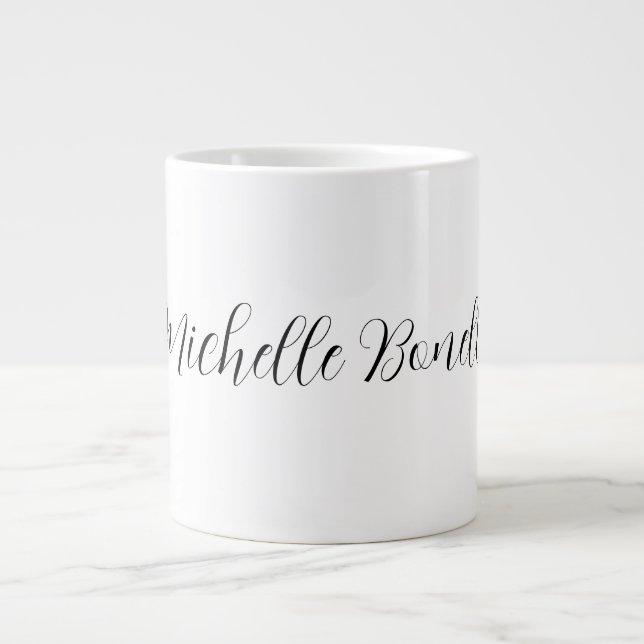 Grande Tasse Script classique élégant Ajouter votre nom Plain (Devant)