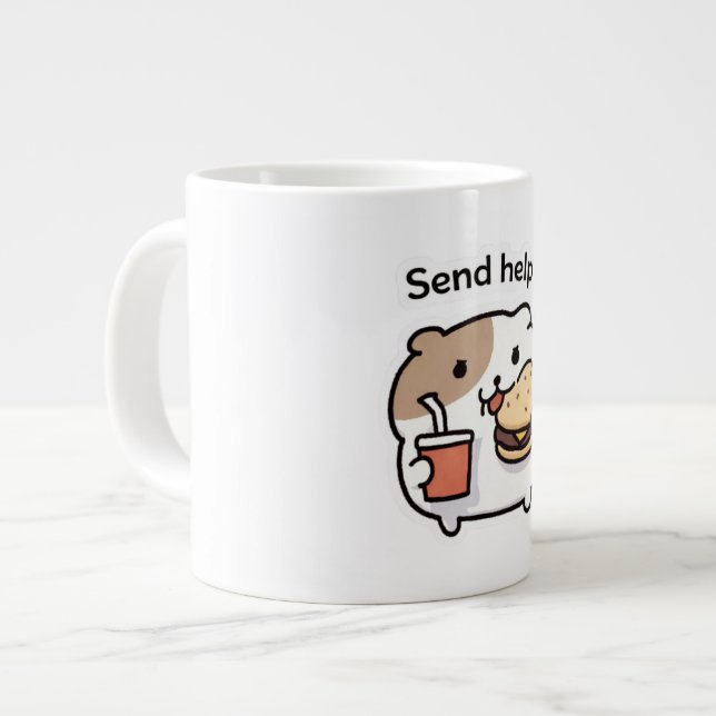 Grande Tasse Send Help Funny Coffee Mug – Relatable Stress Meme (Devant gauche)