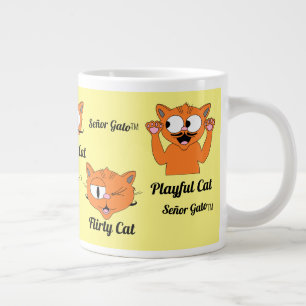 Grande Tasse Señor Gato Cinq Images Chat Moustache Mignon