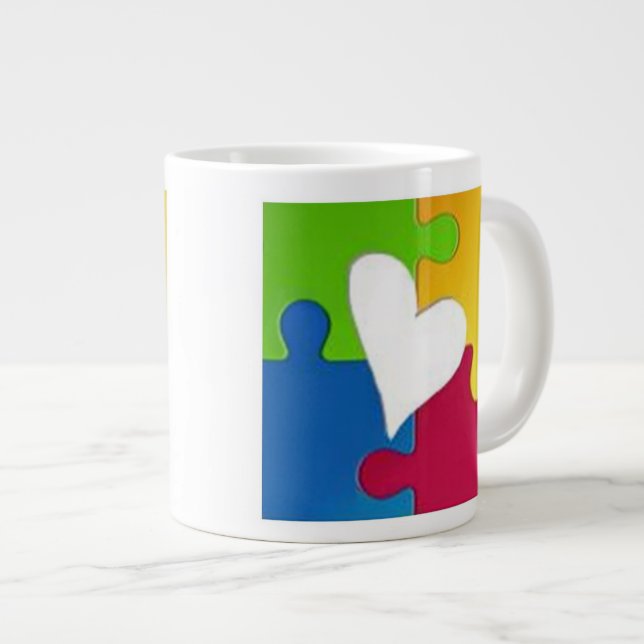 Grande Tasse Sensibilisation sur l'autisme Mug (Devant droit)
