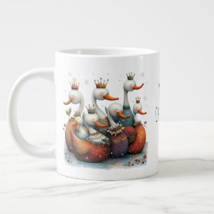 Grande Tasse Sept cygnes nageant capricieux pour les 12 Jours d