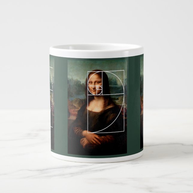 Grande Tasse Séquence Leonardo da Vinci Mona Lisa Fibonacci (Devant)