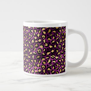 Grande Tasse Série Purple and Gold Leopard Design 1