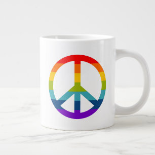 Grande Tasse Signe de paix arc-en-ciel