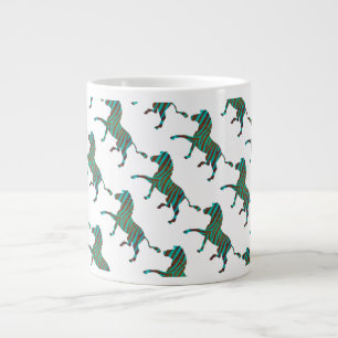 Grande Tasse Silhouette d'impression Brown et Turquoise Zebra