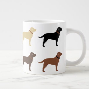 Grande Tasse Silhouettes de chien Labrador Retriever Labs