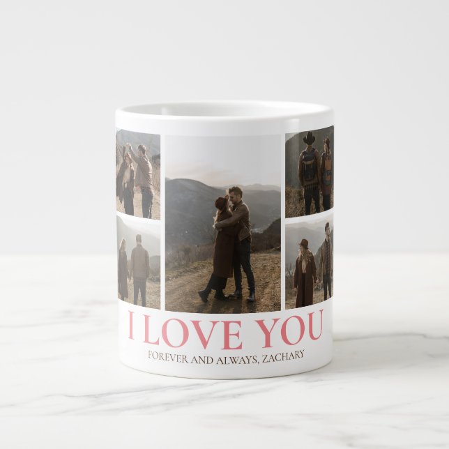 Grande Tasse Simple Elegant Love valentine's day couple 5 photo (Devant)