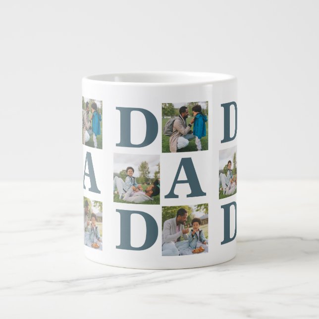 Grande Tasse Simple Fête des pères moderne papa 3 famille photo (Devant)