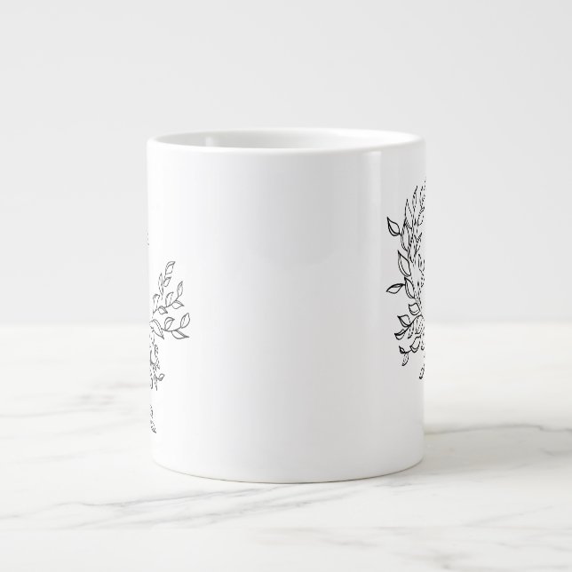 Grande Tasse Simple Logique Script Botanique Wreath Couples (Devant)