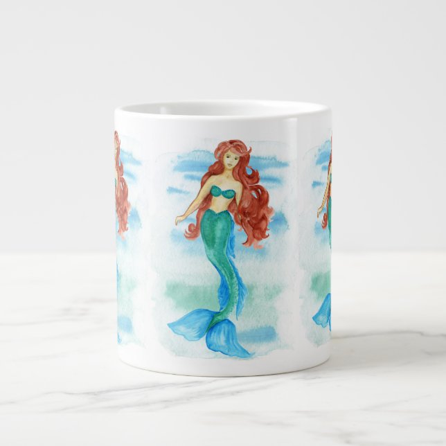 Grande Tasse Sirène aquarelle (Devant)