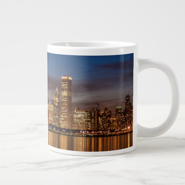 Grande Tasse Skyline De Chicago La Nuit (Droite)