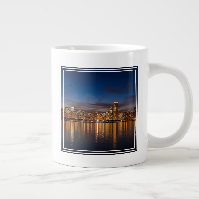 Grande Tasse Skyline De Chicago La Nuit (Droite)