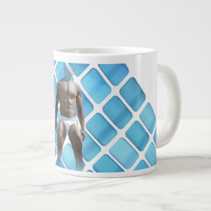 Grande Tasse SlipperyJoe musculaire homme six pack abs mâle bla