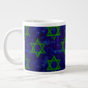 Grande Tasse SlipperyJoe's Hanukkah rangées vertes Étoiles de D