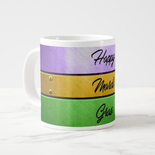 Grande Tasse SlipperyJoe's Happy Mardi Gras violet or vert b