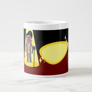 Grande Tasse Sock Monkey Crooner Deluxe Retro Cartoon Art