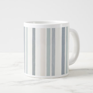 Grande Tasse Soft Watercolour Vertical Stripe Pattern in Blue