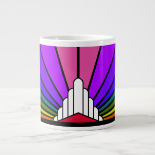 Grande Tasse Soleil Art déco en arc-en-ciel