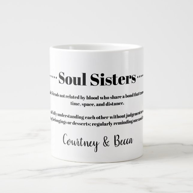 Grande Tasse Soul Soeurs Meilleur Ami BFF  (Devant)