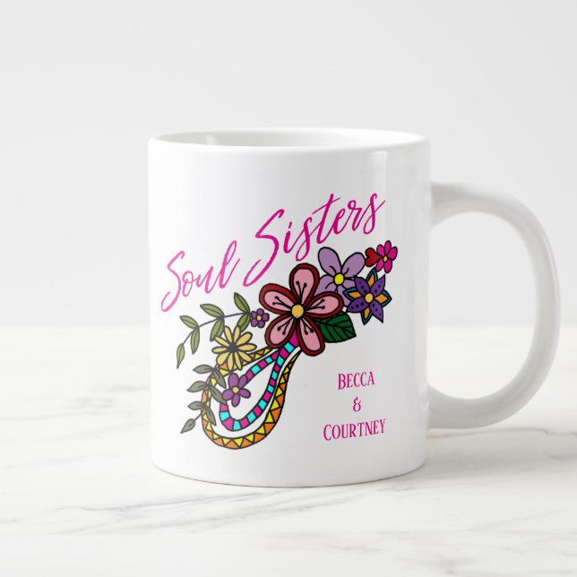 Grande Tasse Soul Soeurs Meilleur Ami BFF Amitié (Droite)