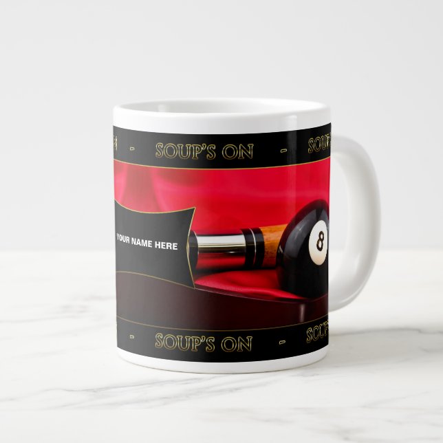GRANDE TASSE SOUPE BILLIARDS/POOL SUR JUMBO MUG (Devant droit)