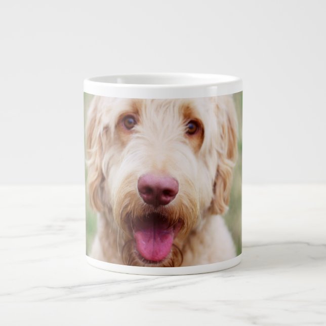 Grande Tasse Souriant d'endoodle doré (Devant)