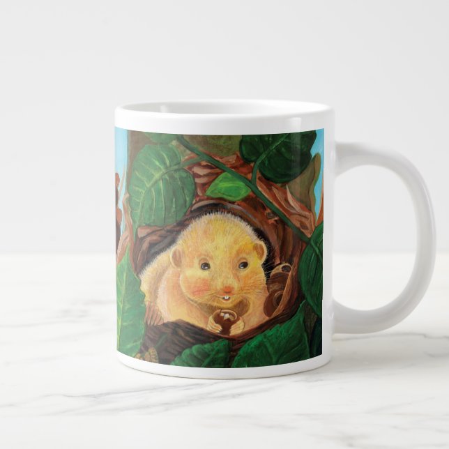 Grande Tasse Souris brumeux mangeant de la noisette (Droite)