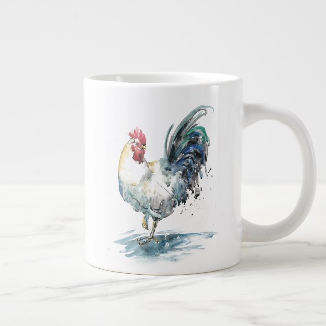 Grande Tasse Splash de coq - Aquarelle (Droite)