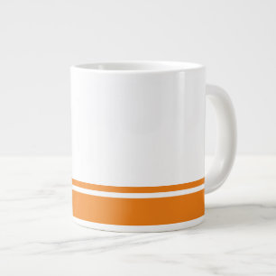 Grande Tasse Sporty White Orange Bottom Rim Racing Stripes