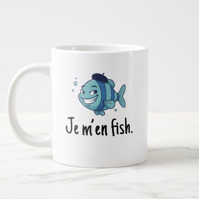Grande Tasse Standard Mug - Je m'en fish (Gauche)