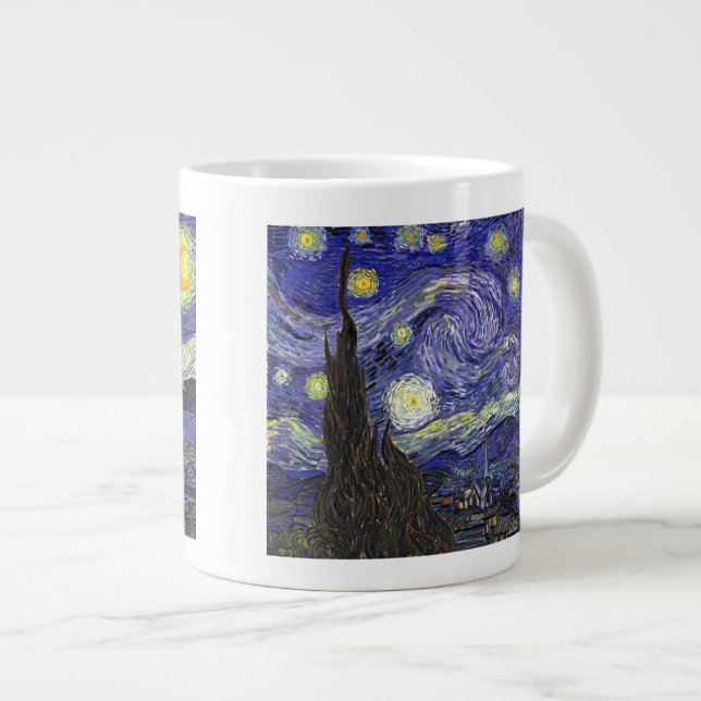 Grande Tasse Starry Night, Vincent Van Gogh. (Devant droit)