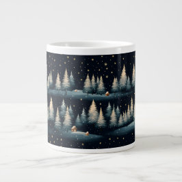 Grande Tasse Starry Winter Forest Night Specialty Mug